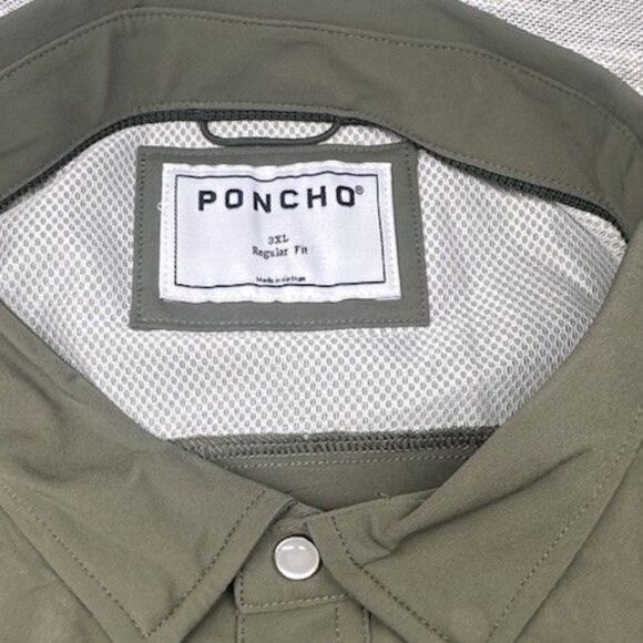 Poncho Men's Shirt  Regular Fit Short Sleeve Size 3XL With Rise Shine Shoot Logo - Picture 3 of 6